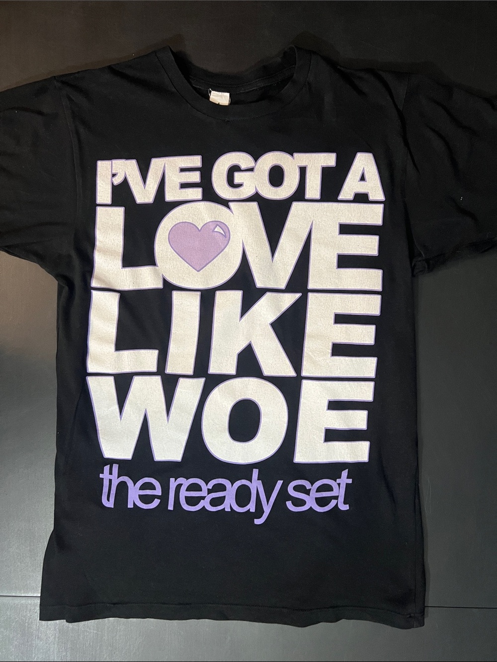 The Ready Set Women's Black Graphic Tee with Lavender Accent